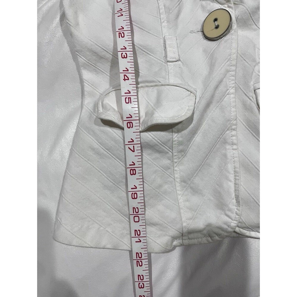 Candie’s Short Sleeve Fitted Blazer Small Cotton Lined Ivory Off-White - Picture 6 of 7